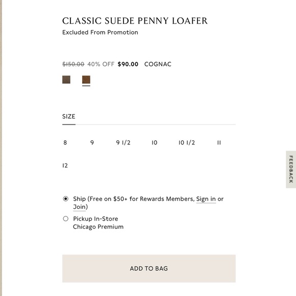 Banana Republic Suede Penny Loafer - Cognac color, Men’s size 8.  NIB. - Picture 2 of 5